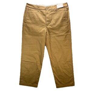 Hollister Baggy Pants Mens 36x30 fits 30x27 Brown Stretch Zipper Pocket Y2K NWT